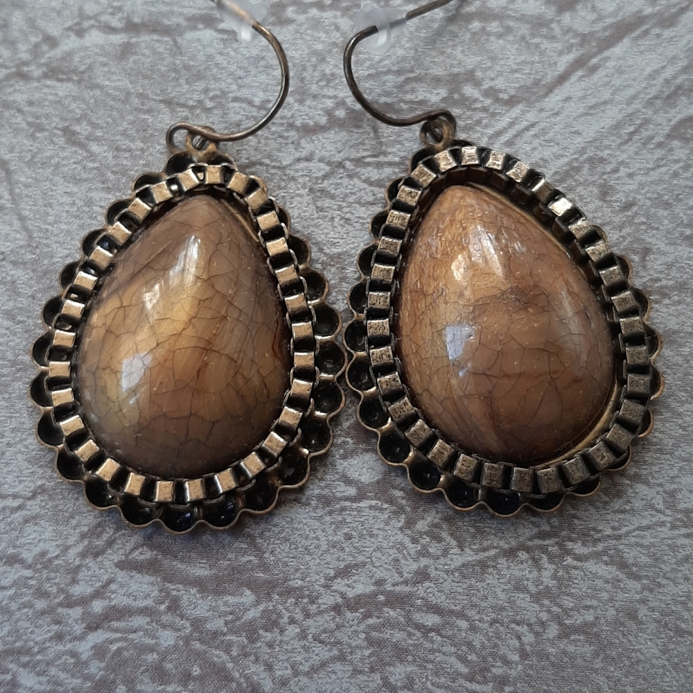 Bronze Stone Earrings